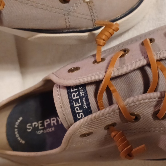 Casual Tan Sneakers Sperry Top Siders Gray Women's Size 10 - Picture 2 of 5